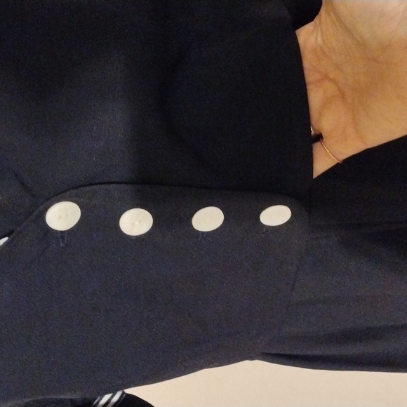 Vintage 80's 90's J.B.S. LTD Navy Blue Sailor Inspired Midi Dress USA Made - Picture 10 of 14